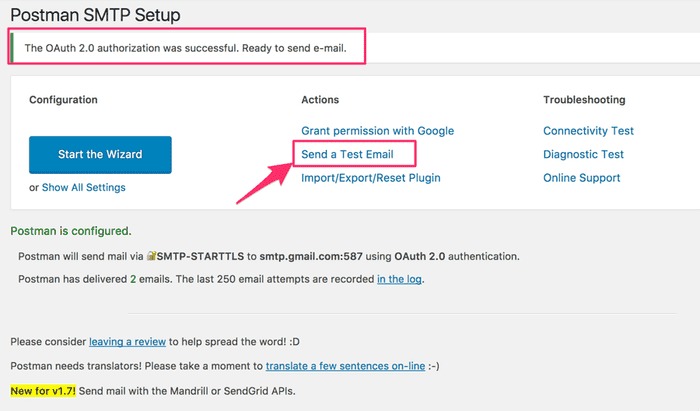 wp postman smtp usag 26