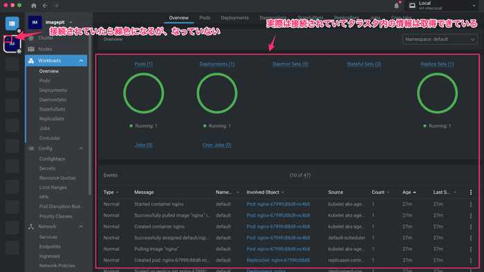 lens aks metrics connection error 02